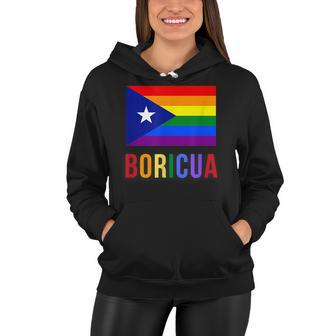 Puerto Rico Boricua Gay Pride Lgbt Rainbow Wepa Women Hoodie | Mazezy