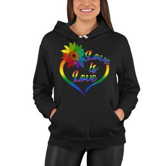 Rainbow Sunflower Love Is Love Lgbt Gay Lesbian Pride V2 Women Hoodie | Mazezy UK