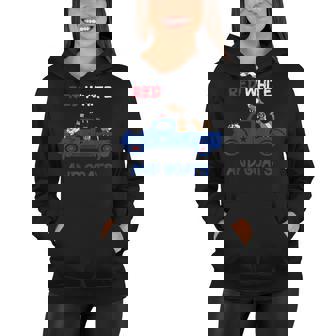 Red White And Goats 4Th Of July 2022 Women Hoodie | Mazezy