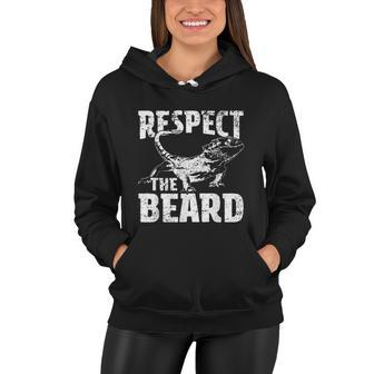 Respect The Beard Bearded Dragon Dad Mom Women Hoodie - Monsterry DE