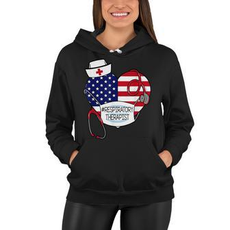 Respiratory Therapist Love America 4Th Of July For Nurse Dad Women Hoodie - Seseable