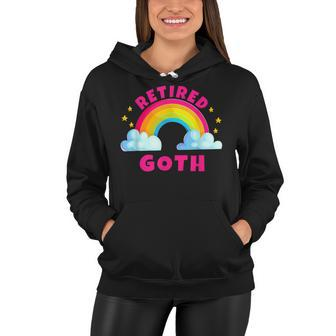 Retired Goth | Sarcastic Rainbow Unicorn Goth Music Women Hoodie - Thegiftio UK