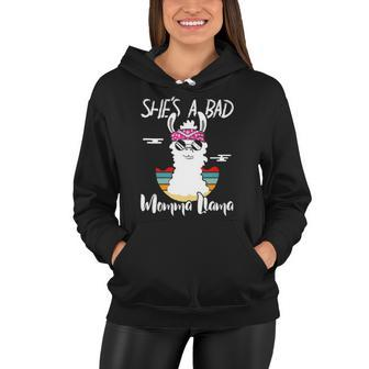Shes A Bad Momma Llama - Mama Funny Vintage Mom Gift Women Hoodie | Mazezy