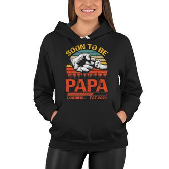 Soon To Be Papa Est 2022 New Papa Vintage Women Hoodie | Mazezy CA