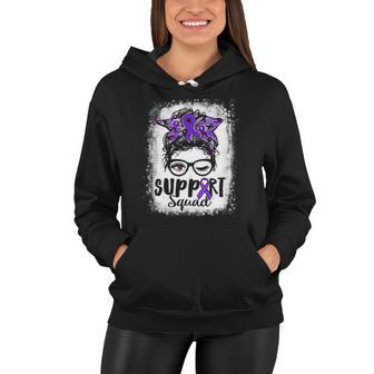 Support Squad Messy Bun Purple Lupus Awareness Lupus Warrior Women Hoodie | Mazezy