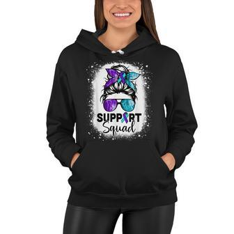 Support Squad Messy Bun Suicide Prevention Awareness  Women Hoodie