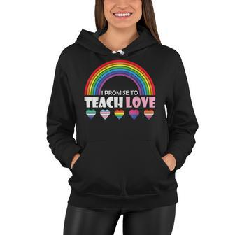 Teacher Ally Lgbt Teaching Love Rainbow Pride Month Women Hoodie | Mazezy