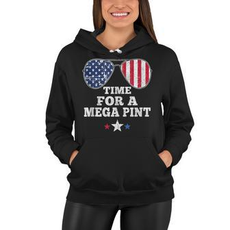 Time For A Mega Pint Funny 4Th Of July Patriotic Sunglasses Women Hoodie - Seseable