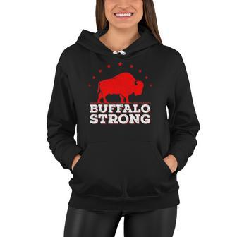 Vintage Pray For Buffalo - Buffalo Strong Women Hoodie | Mazezy