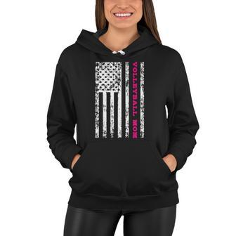 Volleyball Mom American Flag Women Hoodie | Mazezy