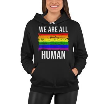 We Are All Human Pride Rainbow Ally Topgay Pride Flag Women Hoodie - Thegiftio UK