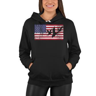 Womens 4Th Of July American Flag Hunting Hunter Geese Goose Dad Usa Women Hoodie - Seseable