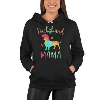 Womens Dachshund Mama Colorful Doxie Gifts Dog Mom Women Hoodie | Mazezy