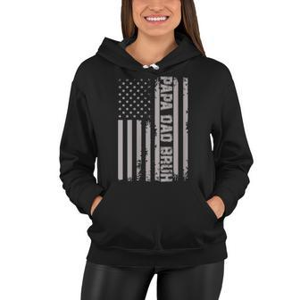 Womens Papa Dad Bruh Fathers Day 4Th Of July Us Vintage Gift 2022 Women Hoodie - Seseable