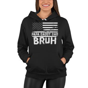 Womens Papa Daddy Dad Bruh Fathers Day 4Th Of July Usa Vintage 2022 Women Hoodie - Seseable
