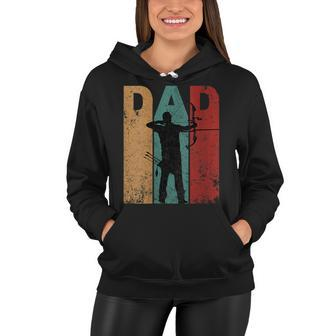 Womens Vintage Archery Dad Fathers Day Archer Daddy 4Th Of July Women Hoodie - Seseable