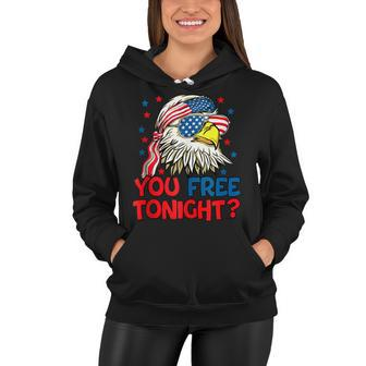 You Free Tonight Bald Eagle Mullet American Flag 4Th Of July V3 Women Hoodie - Seseable