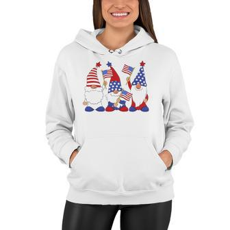 4Th Of July 2022 Patriotic Gnomes Funny American Usa Women Hoodie | Mazezy