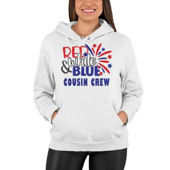 4Th Of July Cousin Crew Red White And Blue Cousin Crew Funny Women Hoodie - Seseable