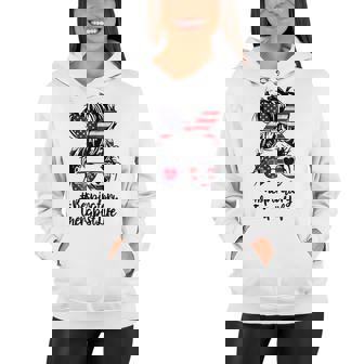 4Th Of July Respiratory Therapist Messy Bun Hair Nurse Funny Women Hoodie | Seseable CA