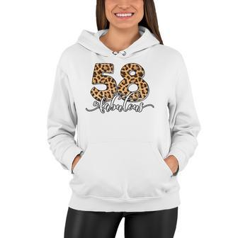 58Th Birthday Fabulous 58 Years Old Cool Leopard Birthday Women Hoodie | Mazezy