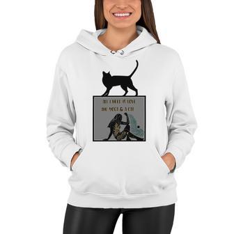 All I Need Is Love And Yoga And A Cat Lovers Gift For Yoga Lovers Funny Cat Women Hoodie | Favorety CA