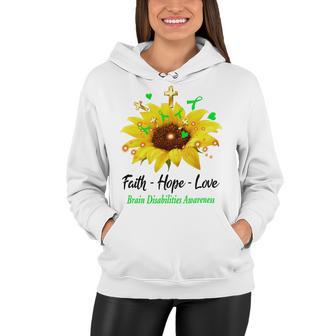 Brain Disabilities Awareness Faith Hope Love Women Hoodie | Favorety