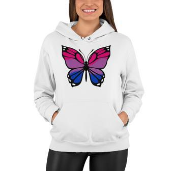 Butterfly With Colors Of The Bisexual Pride Flag Women Hoodie | Mazezy