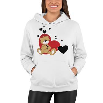 Cartoon Animal Happy Loving Teddy Bear Women Hoodie | Favorety AU