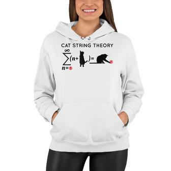 Cat String Theory Sarcastic Science Humor Funny Women Hoodie - Thegiftio UK
