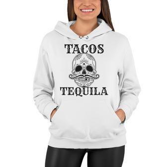 Cinco De Mayo Tacos & Tequila Sugar Skull Women Hoodie | Mazezy