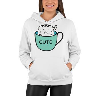 Cute Cat In Mug Women Hoodie | Favorety AU