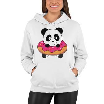 Cute Panda Bear Pandas Donut Sprinkles Women Hoodie | Mazezy