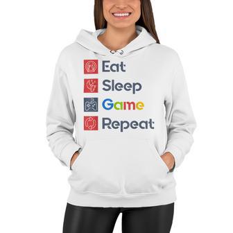 Eat Sleep Game Repeat Women Hoodie | Favorety