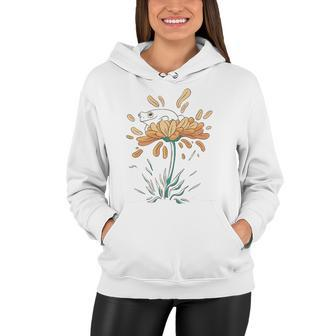 Frog On Flowers Nature Flower Leaves Petals Women Hoodie | Mazezy