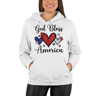 God Bless America Patriotic 4Th Of July Motif For Christians Women Hoodie - Seseable