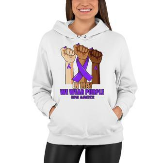 Hand In May We Wear Purple Lupus Awareness Month Women Hoodie