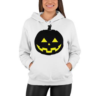 Happy Halloween Scary Black Pumpkin Pattern Women Hoodie | Favorety AU