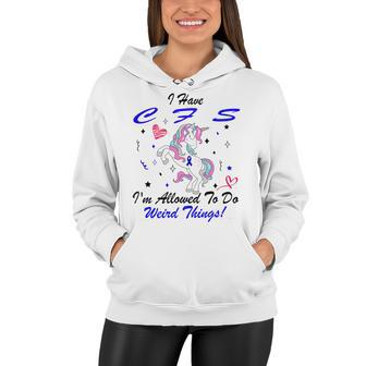 I Have Chronic Fatigue Syndrome Cfs Im Allowed To Do Weird Things Unicorn Blue Ribbon Chronic Fatigue Syndrome Support Cfs Awareness Women Hoodie - Monsterry UK