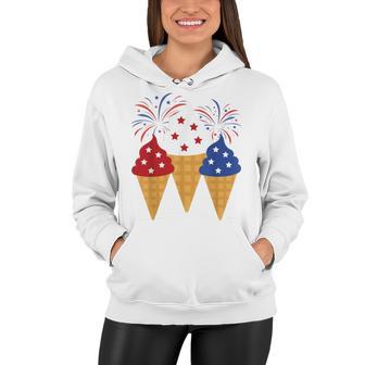 Memorial Day 4Th Of July Holiday Patriotic Ice Cream Women Hoodie | Favorety DE