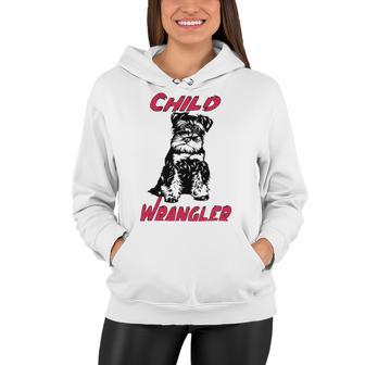 Miniature Schnauzer At Home Child Wrangler Multi Tasking Dog Women Hoodie | Favorety