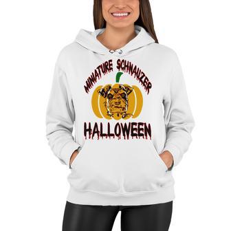 Miniature Schnauzer Halloween On All Hallows Night Women Hoodie | Favorety AU