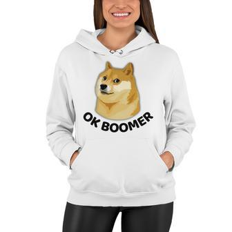 Ok Boomer Doge Millennial Meme Dog Funny Old People V4 Women Hoodie - Thegiftio UK