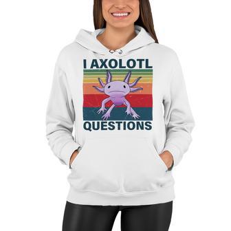 Retro I Axolotl Questions Funny Cute Axolotl Women Hoodie | Favorety DE