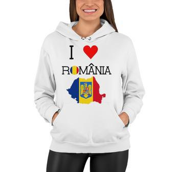 Romanian Gift - I Love Romania Women Hoodie | Mazezy