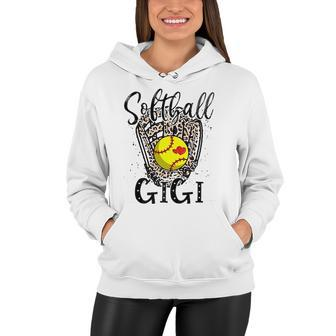Softball Gigi Leopard Game Day Softball Lover Grandma Women Hoodie | Mazezy