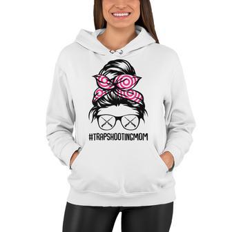 Trap Shooting Mom Messy Bun Hair Glasses Women Hoodie | Seseable UK