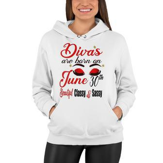 Womens Divas Are Born On June 30Th Cancer Girl Astrology June Queen V Neck Women Hoodie | Mazezy
