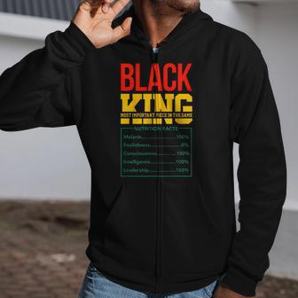 Black King Nutritional Facts African American Juneteenth Zip Up Hoodie | Mazezy