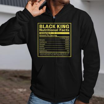 Black King Nutritional Facts Black History Month Zip Up Hoodie | Mazezy